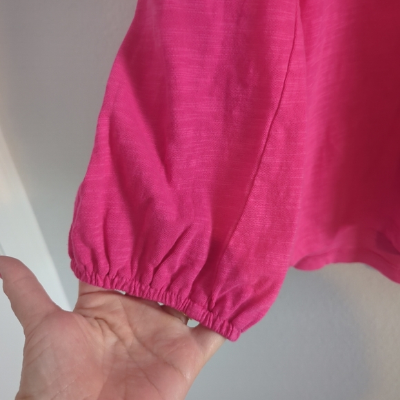 Style & Co Blouse Pink Long-Sleeve Boho Barbie Barbiecore Women's Size X-Large - Picture 3 of 7